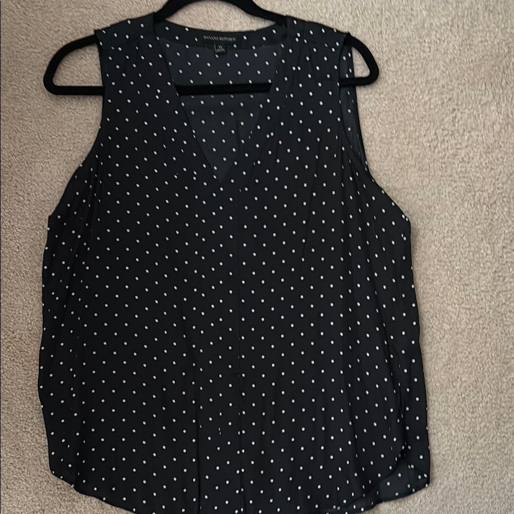Black Polka Dot Sleeveless Top